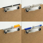 Officemate Wood Clipboard, Memo Size, Low Profile Clip with Pen Holder (83113)