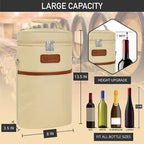 opux 2 Bottle Wine Carrier Tote, Insulated Leakproof Wine Cooler Bag, Wine Travel Bag Tote for Picnic Beach, Portable Wine Bottle Carrying Case, Gift for Wine Lover Women Men Christmas, Cream Beige