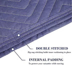 1 Pack Moving Blankets Heavy Duty 80"x72" Quilted Packing Blankets for Moving Furniture Padded Shipping Furniture Mover Blue