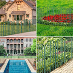 Adavin Animal Barrier Garden Fence,15 Pack Green 12''L x 25" H no dig Fence, Underground dig Protection for Dog Rabbits Rustproof Metal Wire Panel Border, 15 ft Ground Stakes for Outdoor Patio