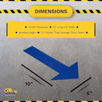 Mighty Line Solid Arrows Directional Sticker Sign Floor Marking Tape for Safety, Caution, Warning, Heavy-Duty, Peel and Stick, Adhesive, Industrial Quality, Blue, 10" by 6", Pack of 50