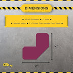 Mighty Line 2" Half Angle Marker Floor Marking Tape for Safety, Caution, Warning, Heavy-Duty, Peel and Stick, Adhesive, Industrial Quality, Purple, Pack of 100