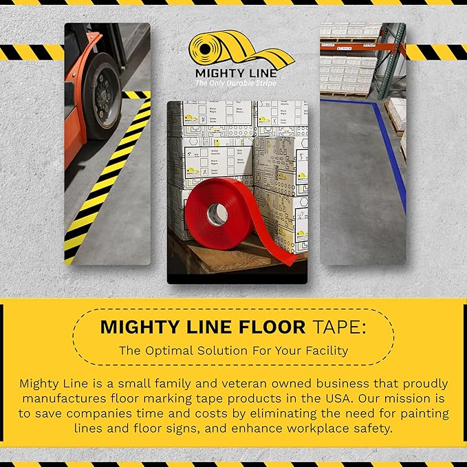 Mighty Line Solid Arrows Directional Sticker Sign Floor Marking Tape for Safety, Caution, Warning, Heavy-Duty, Peel and Stick, Adhesive, Industrial Quality, Blue, 10" by 6", Pack of 50