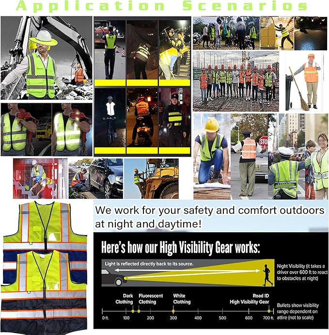 Personalized High Reflective Safety Vest Custom Hi Vis Safety Vest Men Women Construction Workwear Security Vest