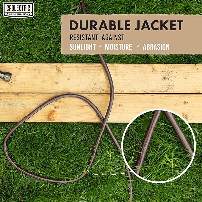 Brown Outdoor Extension Cord 6 Ft, 16/3 Heavy Duty Cable with 3 Prong Grounded Plug, 13 AMP for Garden, Lawn, Landscaping, Tools & Appliances, 6 Ft Extension Cord 3 Prong