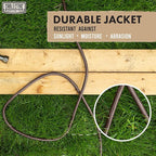 Brown Outdoor Extension Cord 10 ft, Weatherproof Heavy Duty 16 Gauge Extension Cord 3 Prong, 13 AMP Exterior Electrical Cable SJTW for Deck, Patio, Lawn, Landscaping, Proudly American Owned
