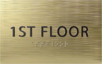 6" X4" 1st Floor Sign - ADA Compliant Tactile Graphics Grade 2 Braille Text Wall Sign| Directional Assistance, Floor Number Sign for Office, Schools, Hospitals, Apartments