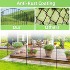 Decorative Garden Fence 40in (H) x 30in (W), 10 Pack No Dig Fence Animal Barrier for Dog with Lock, Arched Flower Bed Edging, Wire Border Panel Fencing for Yard Patio Outdoor Decor