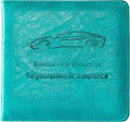 Mymazn Car Registration & Insurance Card Holder, PU Leather Holder with Magnetic Closure, Vehicle Holder for Driver's License & Essential Documents, Turquoise
