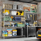 Storage Shelves Heavy Duty, 2 PCS 48" L x 20" W x 72" H Garage Wire Shelving Unit Loads 2000LBS, 5-Tier Adjustable Metal Industrial Utility Shelf Rack for Kitchen, Laundry Room, Warehouse, Basement