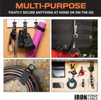 Iron Forge Cable Extension Cord Wrap Organizer, 15 Piece Multi-Pack - 3 Pieces of Small, Medium, Large, XL and XXXL Hook and Loop Wraps Up to 50 lbs
