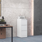 3 Drawer File Cabinet with Lock, Steel Vertical Filing Storage Cabinet for Home Office, Heavy-Duty File Cabinets for Letters/Legal/A4 (Require Assembly, White)