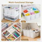 Citylife 17 QT Plastic Storage Bins Clear Storage Box with Lids Multipurpose Stackable Storage Containers for Organizing Tool, Craft, Crayon, 4 Packs
