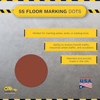 Mighty Line 3/4" Solid Dot Shaped Floor Marking Tape for Safety, Caution, Warning, Heavy-Duty, Peel and Stick, Adhesive Circle Spots, Industrial Quality, Brown, Pack of 200