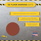 Mighty Line 3.75" Solid Dot Shaped Floor Marking Tape for Safety, Caution, Warning, Heavy-Duty, Peel and Stick, Adhesive Circle Spots, Industrial Quality, Brown, Pack of 100