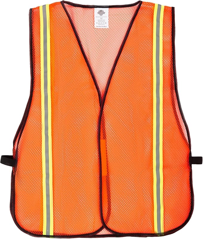 Dazonity High Visibility Reflective Safety Vest, Durable Mesh,High Visibility Reflective Strips, Fit for Men & Women, Work, Construction,Cycling, Surveyor