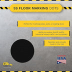 Mighty Line 3/4" Solid Dot Shaped Floor Marking Tape for Safety, Caution, Warning, Heavy-Duty, Peel and Stick, Adhesive Circle Spots, Industrial Quality, Black, Pack of 200