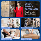 International Plastics Co. 5" Plastic Stretch Film/Wrap 1200ft 500% Stretch Clear Cling Durable Adhering Packing Moving Packaging Heavy Duty Shrink (36 Pack, 5" Spinning Handles)