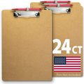 Achieva Recycled Wood Clipboard, Letter Size, Low Profile Clip with Pen Holder, 24 PK (68003)