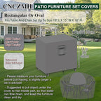 Heavy Duty Patio Furniture Covers Waterproof, 600D Outdoor Furniture Cover Waterproof for Sectional Sofa Couch, Outdoor Dining Table and Chair Set Covers 19''L x 15''W x 18''H, Grey