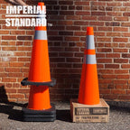 Traffic Cones - Safety Cones - 36" Orange Cones with 2 Reflective Collars - Construction Cones - Road Cones - Parking Cones - Street Cone (2 pack)