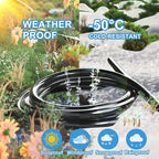 HUANCHAIN 6 FT 16 Gauge Black Indoor Outdoor Extension Cord Waterproof, Flexible Cold Weather 3 Prong Electric Cord Outside, 13A 1625W 125V 16AWG SJTW, ETL Listed