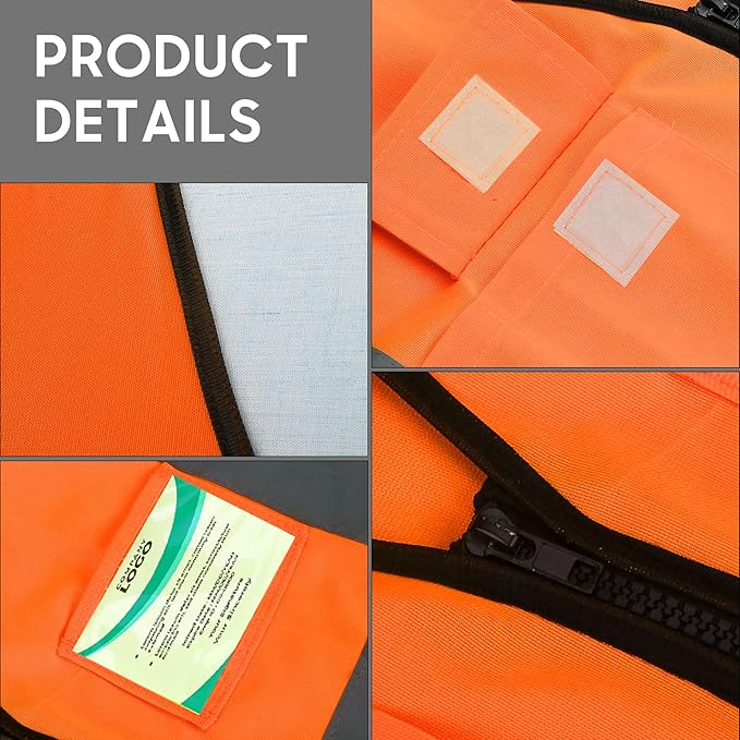 Reflective Safety Vest for Men Women with 5 Pockets and Zipper Front High Visibility Construction Vest Meets ANSI/ISEA Standards