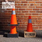 Traffic Cones - Safety Cones - 18" Orange Cones with 2 Reflective Collars - Construction Cones - Road Cones - Parking Cones - Street Cone (2 pack)