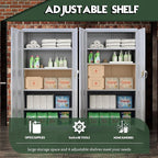 Greenvelly Metal Storage Cabinet, 72" Lockable Metal Garage Storage Cabinet with Doors and 4 Adjustable Shelves, Locking Steel Cabinet for Home Office, Garage, Shop, School (Dark Grey 36" W x 18" D)
