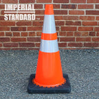 Traffic Cones - Safety Cones - 28" Orange Cones with 2 Reflective Collars - Construction Cones - Road Cones - Parking Cones - Street Cone (4 pack)