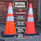 Traffic Cones - Safety Cones - 18" Orange Cones with 2 Reflective Collars - Construction Cones - Road Cones - Parking Cones - Street Cone (4 pack)