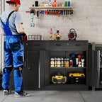 Metal Storage Cabinet, 36 Inch Tall Metal Storage Cabinet with Doors and Shelves, Pantry Cabinets with Drawer for Kitchen Storage, Garage Cabinet for Living, Dining Room, Assemble Required.