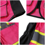 Safety Vest for women, Hi vis Reflective Lady Work vest With 9 Multi Pocket And Zipper