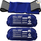 Ice Pack (3-Piece Set) – Reusable Hot and Cold Therapy Gel Wrap Support Injury Recovery, Alleviate Joint and Muscle Pain – Rotator Cuff, Knees, Back & More (3 Piece Set - Large)