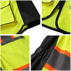 Safety Vest for women, Hi vis Reflective Lady Work vest With 9 Multi Pocket And Zipper