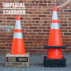 Traffic Cones - Safety Cones - 28" Orange Cones with 2 Reflective Collars - Construction Cones - Road Cones - Parking Cones - Street Cone (2 pack)