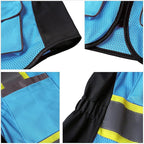 Safety Vest for women, Hi vis Reflective Lady Work vest With 9 Multi Pocket And Zipper