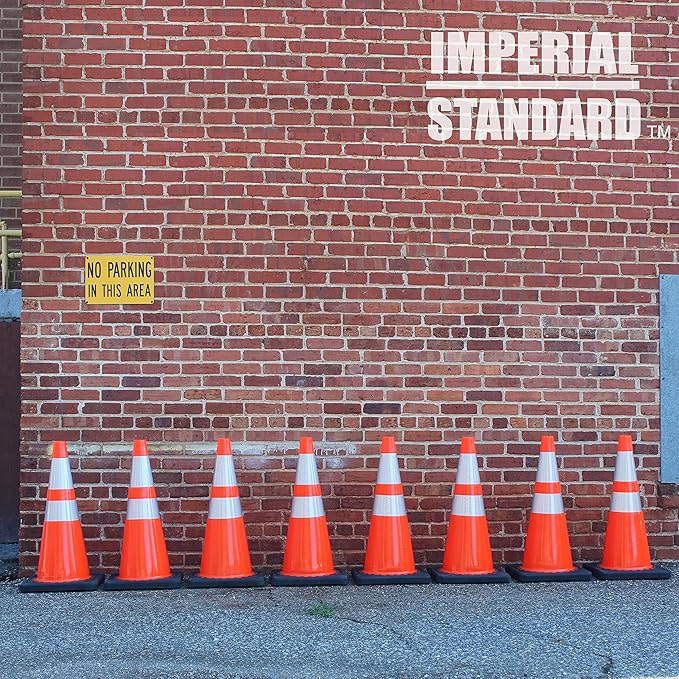 Traffic Cones - Safety Cones - 28" Orange Cones with 2 Reflective Collars - Construction Cones - Road Cones - Parking Cones - Street Cone (64 pack)